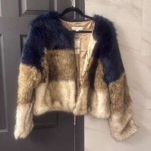 NWT New York & Company faux fur jacket